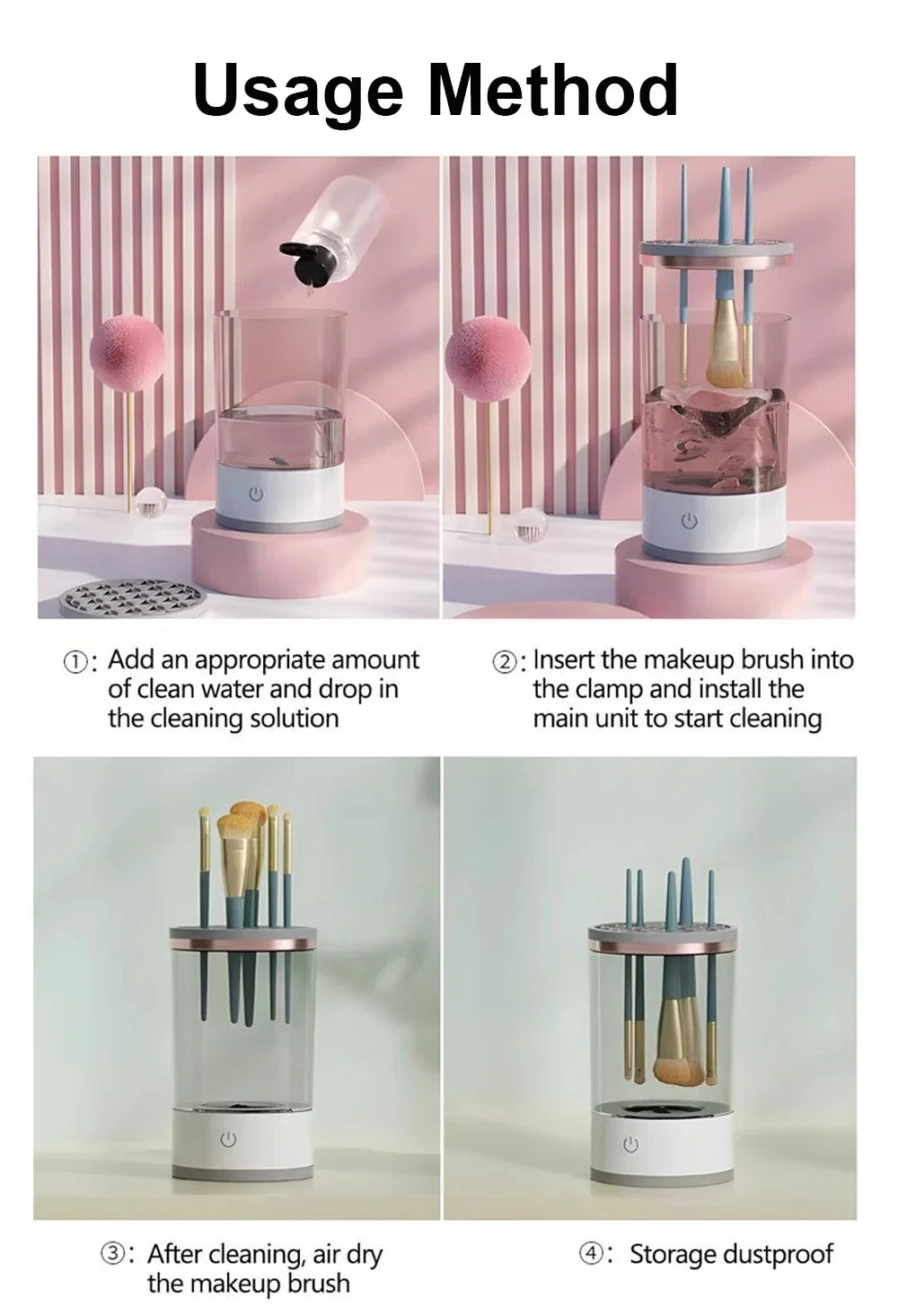 3 in 1 Electric Make Up Brush Cleaner